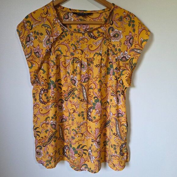 EUC LIKE NEW ZAC & RACHEL PETITE FLORAL PAISLEY PRINT TOP SIZE PETITE LARGE - Picture 1 of 15